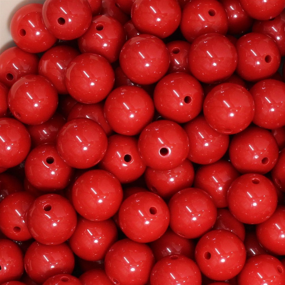 12 Vintage Wine Red AB Acrylic Beads – 14mm Smooth Rounds (New Old Stock) - View #3
